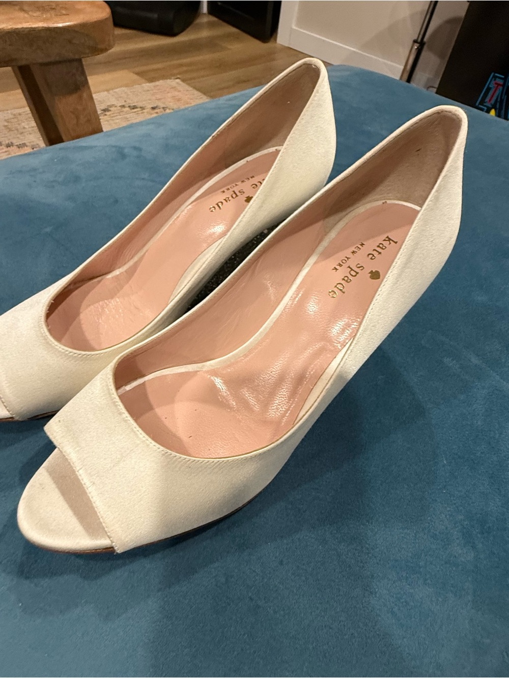 kate spade Cream Open-Toe Pumps